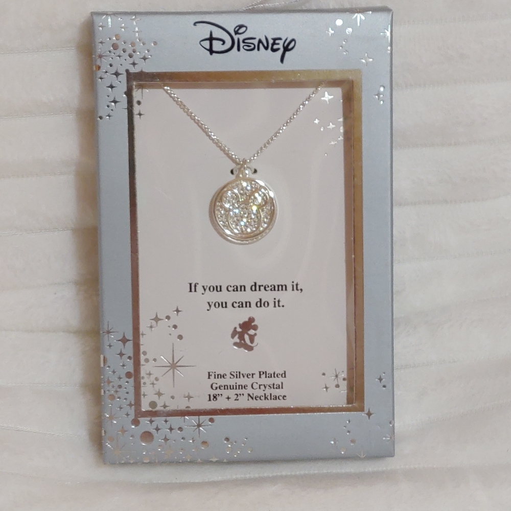 NIB Disney Mickey Mouse 18" silver plated necklace